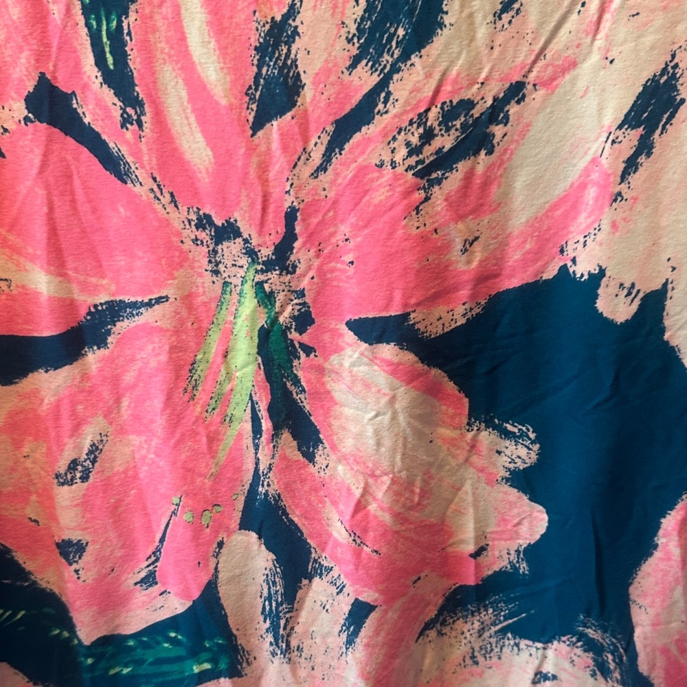 Lilly Pulitzer Pink and Blue Floral Long Sleeve Dress Medium - Picture 4 of 7